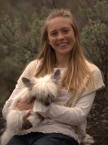 Abri with her adoring Puff ~ Ivy ~  Legacy Powderpuffs at BoulderCrest Ranch