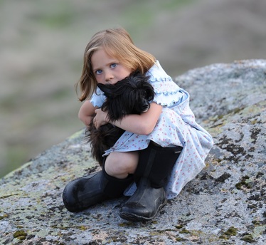 Calli age 8 and Lola ~ Legacy Powderpuffs at BoulderCrest Ranch